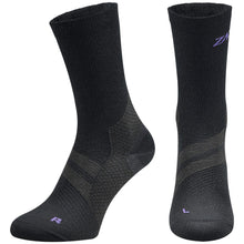 Load image into Gallery viewer, A pair of black Merino Wool Edition by ZaTech® socks on white background. Front left and center angle..