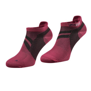 A pair of Bordeaux Low Cut Edition by ZaTech® socks on white background.
