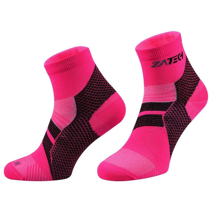A pair of pink Quarter Cut Edition by ZaTech® socks on white background.